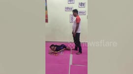 Amazing video shows 10-year-old boy demonstrating extreme yoga contortions, packs himself inside bag in northern India