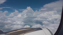 bad wather during flight window view