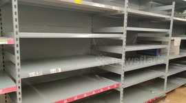 Empty shelves in Asda store in Charlton due to coronavirus panic buying