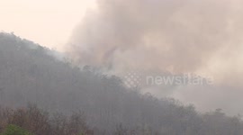 Grass fire rage in northern Thailand adding to air pollution woes