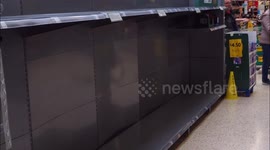 Empty shelves in two supermarkets in Kent, due to Coronavirus panic buying