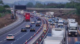 M1 smart motorway in Bedfordshire England UK