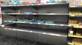 Empty shelves in supermarkets during Corona Virus Pandemic