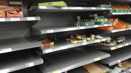 Empty supermarket shelves during Corona Virus Pandemic