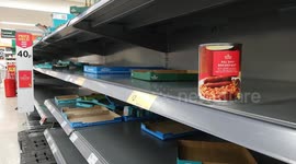 Empty supermarket shelves during Corona Virus Pandemic