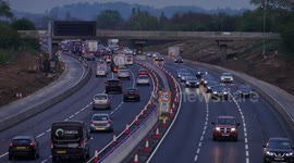 M1 smart motorway in Bedfordshire England UK