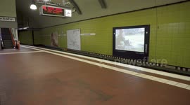 German train station deserted as citizens begin to isolate themselves to prevent COVID-19 spread