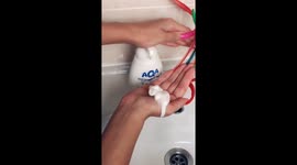 Washing my long nails with soap