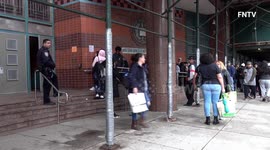 NYC students line up in Queens for remote-learning supplies as coronavirus lockdown continues