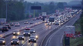 M1 smart motorway in Bedfordshire England UK