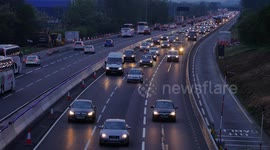 M1 smart motorway in Bedfordshire England UK