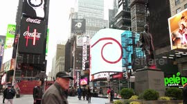 NY New York NYC Times Square No Traffic at Rush Hour, Few People COVID-19 Virus Pandemic Coronavirus Warnings on Digital Signage 4