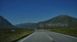 Dashcam of driving through Glen Coe in the Scottish Highlands