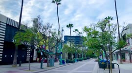 Los Angeles shopping street deserted amid outbreak