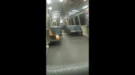 Almost empty BART train. BayArea Coronavirus shelter-in-place shutdown.