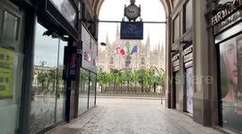 Sunday morning in central Milan, Italy