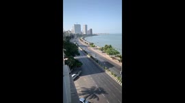 Mumbai Marina deserted after a day of complete curfew in India