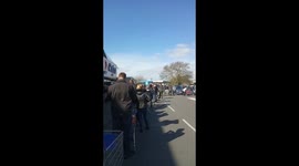 Queue at Tesco's today is crazy