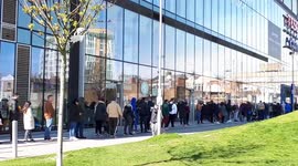 Giant queues snake around whole London supermarket as panic buying continues