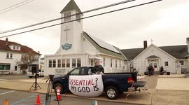 Pastor holds 'drive-up' worship service in church parking lot during corona virus outbreak