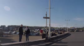 Day trippers on UK's south coast ignore government's advice on COVID-19 pandemic