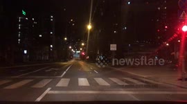 Empty Sarajevo streets after COVID-19 curfew introduced in Bosnia and Herzegovina
