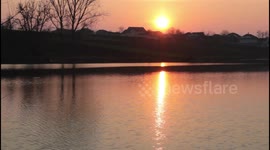 Evening sunset over the pond ...