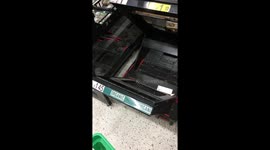 Coronavirus Panic Buy Keighley Asda Supermarket Empty Shelves No Stock Left Organic Fruit and Vegetables Section Impulse Buy Covid-19!