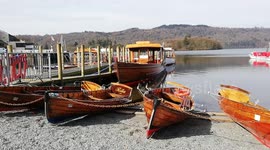 Shores of Lake Windermere are deserted as tourists stay away during Corona Virus shutdown.