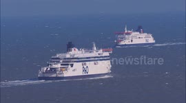 Cross-channel ferries operate between UK and France from Dover port
