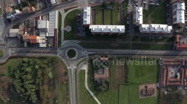 Drone footage of the desert streets in Milan during Coronavirus