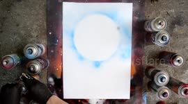 Castle painting - SPRAY PAINT ART - landscape - how to spray paint - speed art