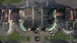 Desert streets of Milano during Coronavirus from drone