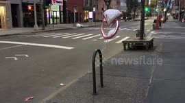 Brooklyn deserted as New York City goes into coronavirus lockdown. March 2020