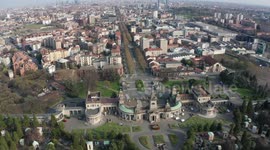 Drone footage of deserted streets in Milan during coronavirus outbreak