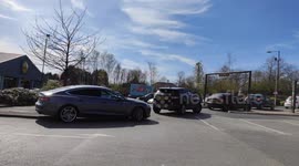 Cars queue to get one last McDonald's after company announces closures in UK due to COVID-19