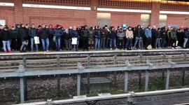 Crowds at West Ham tube station in morning rush hour despite social distancing advice