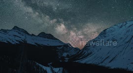 Magical Milky Way seen on perfectly clear night at Canada's Banff National Park
