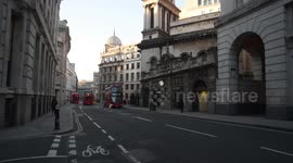 Bank In The City Of London Looks Empty Due To The Coronavirus Lockdown