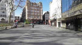 London's world-famous Leicester Square virtually empty during COVID-19 outbreak