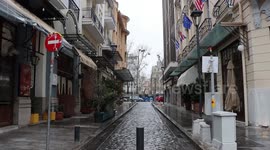 Thessaloniki streets deserted on Greece's second day of lockdown due to COVID-19