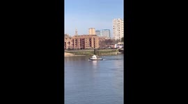 Tugboat playing Always Look on the Bright Side of Life to cheer up self-isolating Londoners