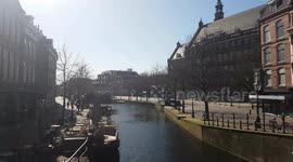 Netherlands city of Leiden is deserted under lockdown