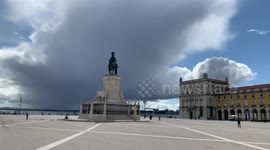 Lisbon square empty due to coronavirus