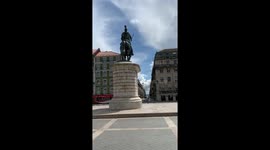 Another empty square in Lisbon due to coronavirus lock down