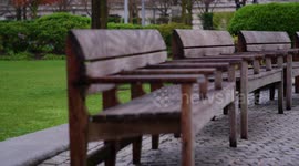 Empty benches at London Eye