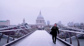 Cloudy St Pauls footbridge during Coronavirus outbreak