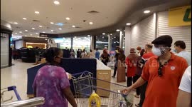 Malaysian shoppers panic-buying masks forget social distancing rules
