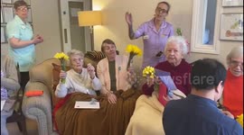 Moment UK dementia residents broke out into song as their relatives visit them in lockdown