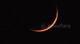 Lovely 'micro moon' during sunset in London